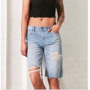 New BDG Distressed Low Rise Bermuda Denim Shorts boyfriend